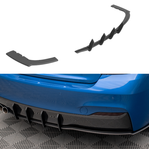 Maxton Design galinio bamperio difuzoriaus apdaila BMW 2 (F22) (M-Sport) (Sustiprinta)