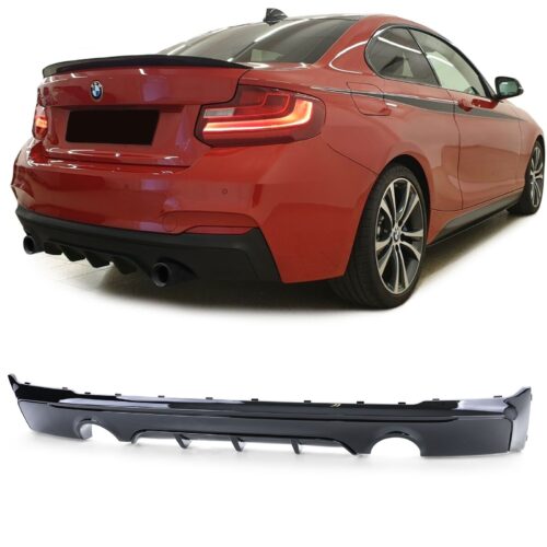 Galinio bamperio difuzorius BMW 2 F22/F23 juodas blizgus m235i, m240i modeliams