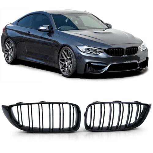 Priekinio bamperio performance grotelės BMW 4 F32 F33 F36 juodos blizgios