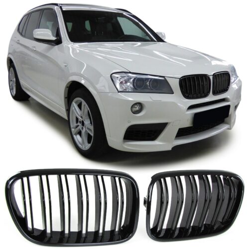 Priekinio bamperio performance grotelės BMW X3 F25 10-14 juodos blizgios