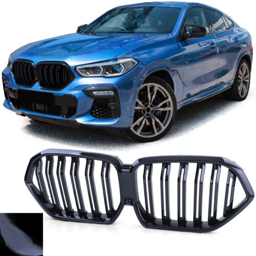 Priekinio bamperio performance grotelės BMW X6 G06 nuo 2019 juodos blizgios