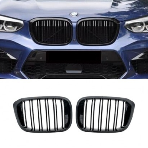 Priekinio bamperio performance grotelės BMW X3 G01, X4 G02 iki 2021metų juodos blizgios
