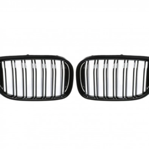 Bamperio grotelės dvigubos performance BMW G11/G12 nuo 2015 iki 2020 blizgios Juodos