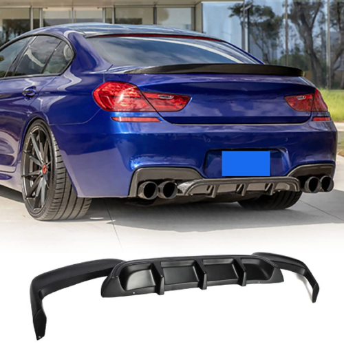 Galinio bamperio difuzorius M6 look BMW 6 F06/F12/F13 juodas blizgus