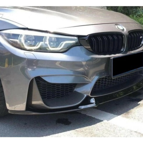 Priekinio bamperio apdaila CS stiliaus BMW M3 F80 M4 F82 F83 juoda blizgi