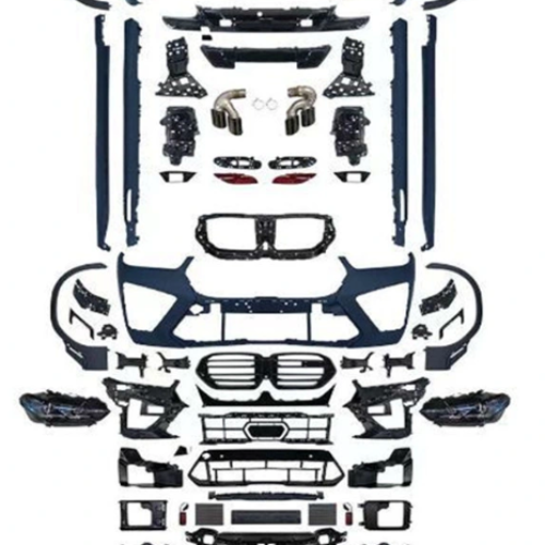 BMW X6M 2023+ išvaizdos bamperių komplektas BMW X6 G06 modeliams 19-22 metų su žibintais
