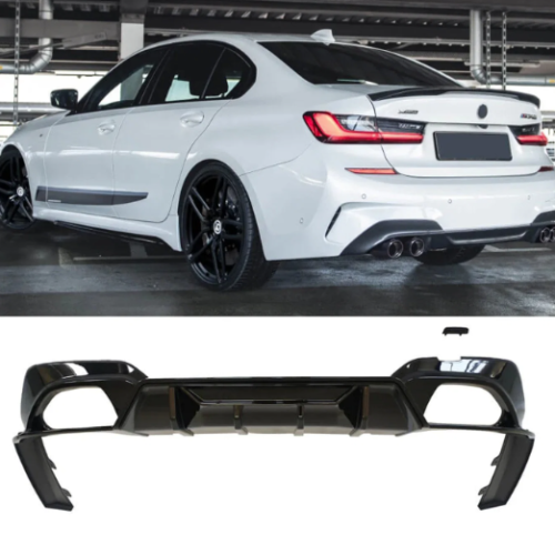 Galinis difuzorius DS stiliaus BMW 3 G20 juodas blizgus