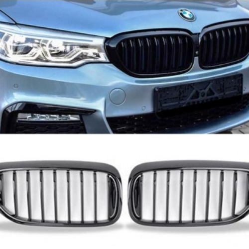 Priekinio bamperio grotelės BMW 5 Series G30 G31 17-20 juodos blizgios